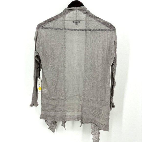 Rebecca Elliot Cardigan Open Front Gray Lightweight Linen Blend Small NWT $110 - Picture 8 of 8